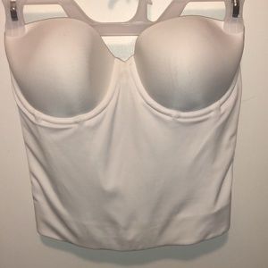 White Satin Strapless Bustier Bra form Madenform